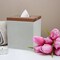 Boutique Tissue Box Cover | Marble Square Facial Tissue Box Holder for Bathroom Vanity Countertops | Stone Finish